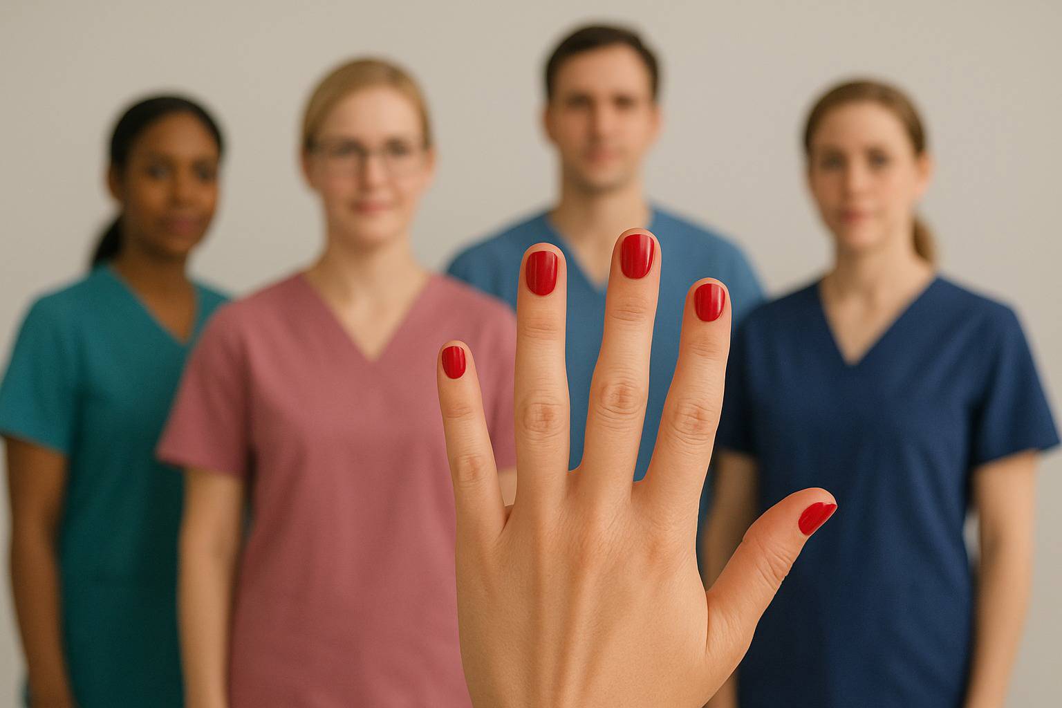 Nagellak Hand In De Zorg Gegeneerd Door AI