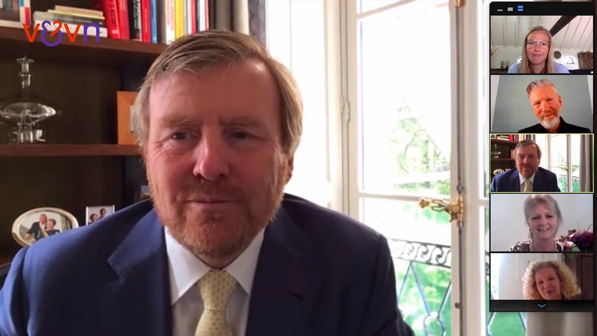 Koning Willem-Alexander Zoom-gesprek op Dag van de Verpleging