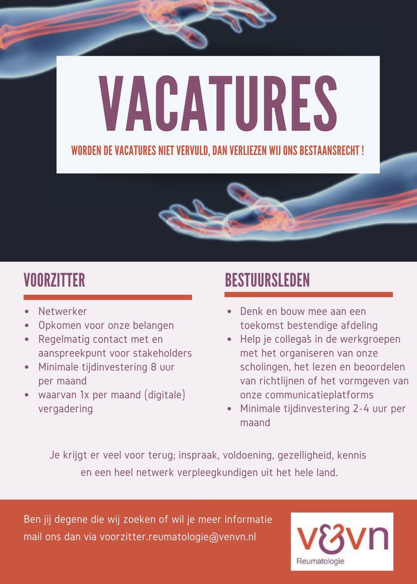 Vacatures V&VN afdeling Reumatologie