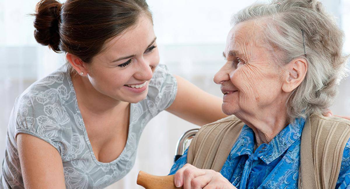 Zorg Jonge Vrouw Oudere Vrouw