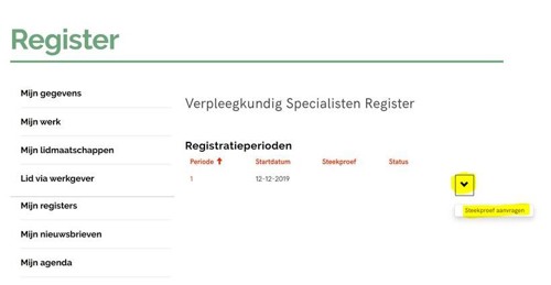 Mijn V&VN - Register